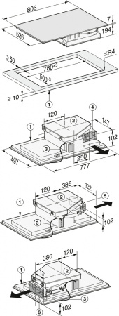 Варочная панель со встроенной вытяжкой Miele KMDA7634 FL
