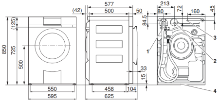 Стиральная машина V-ZUG Adora SLQ с правым навесом двери (WAASLQZ re)
